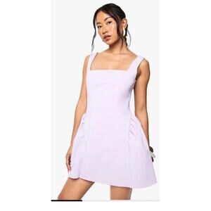 Boohoo Purple Pleated Sleeveless Cocktail Mini Dress Size 10. Lined. Adorable.